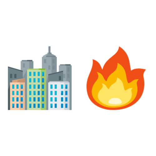 🏙🔥 Emoji Domain EmojiOne rendering